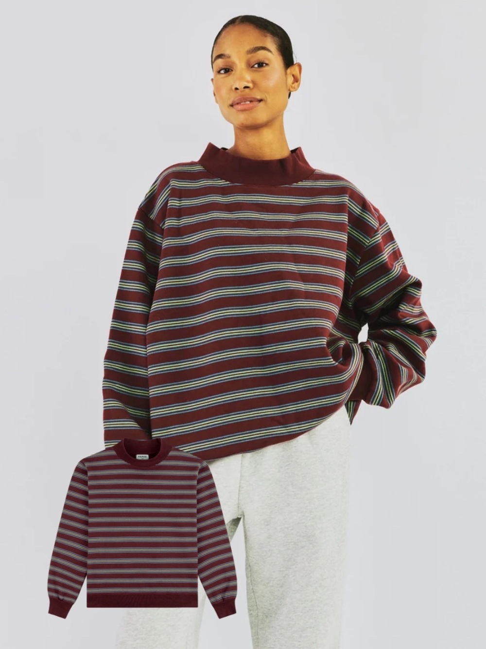 Parke Stripe Mockneck Sweatshirt - Port Stripe